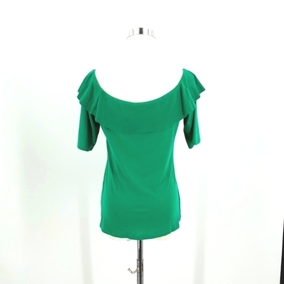 Anthropologie Top ETT TWA Patchett off the Shoulder Neckline Green Fitted Size M - Picture 8 of 9